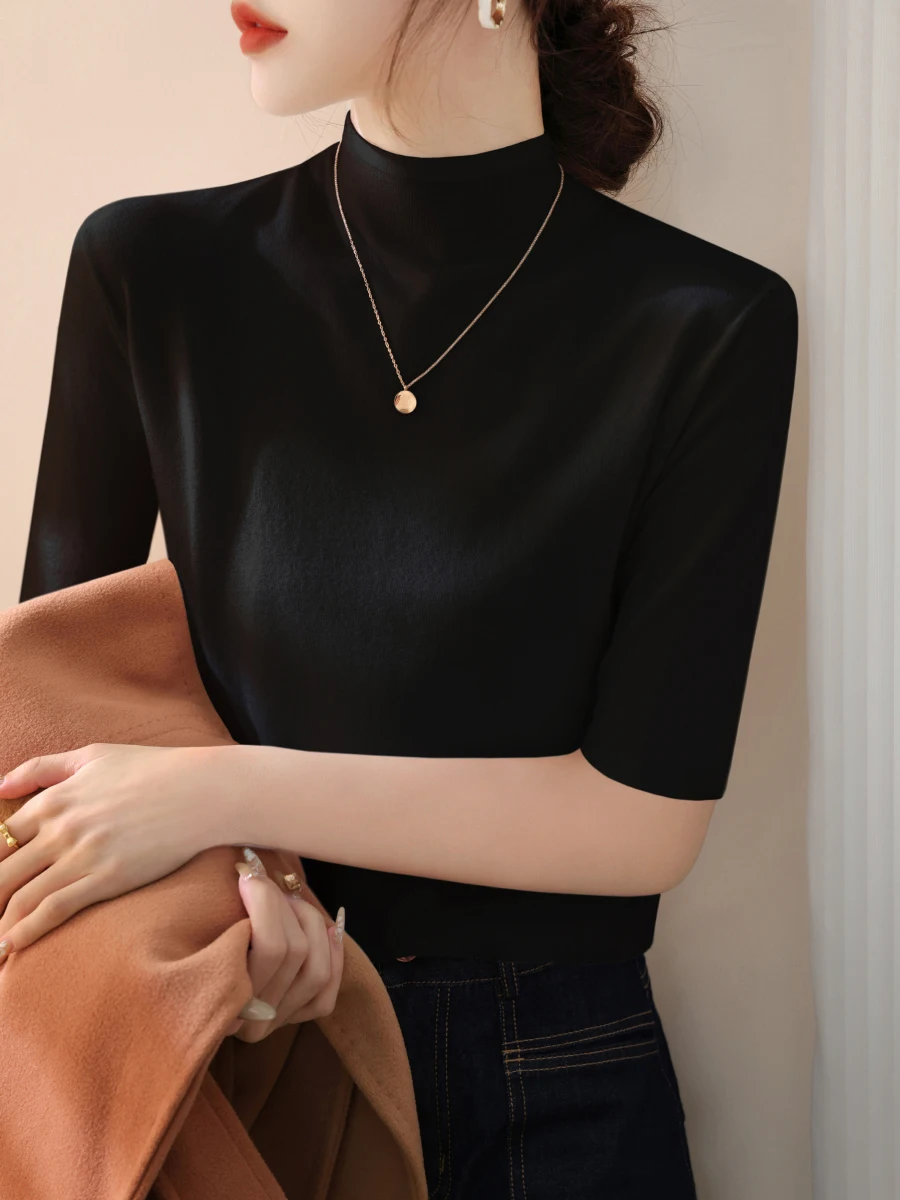 Топ с флисовой подкладкой на раннюю весну и осень Вязаный топ рукавом воротником