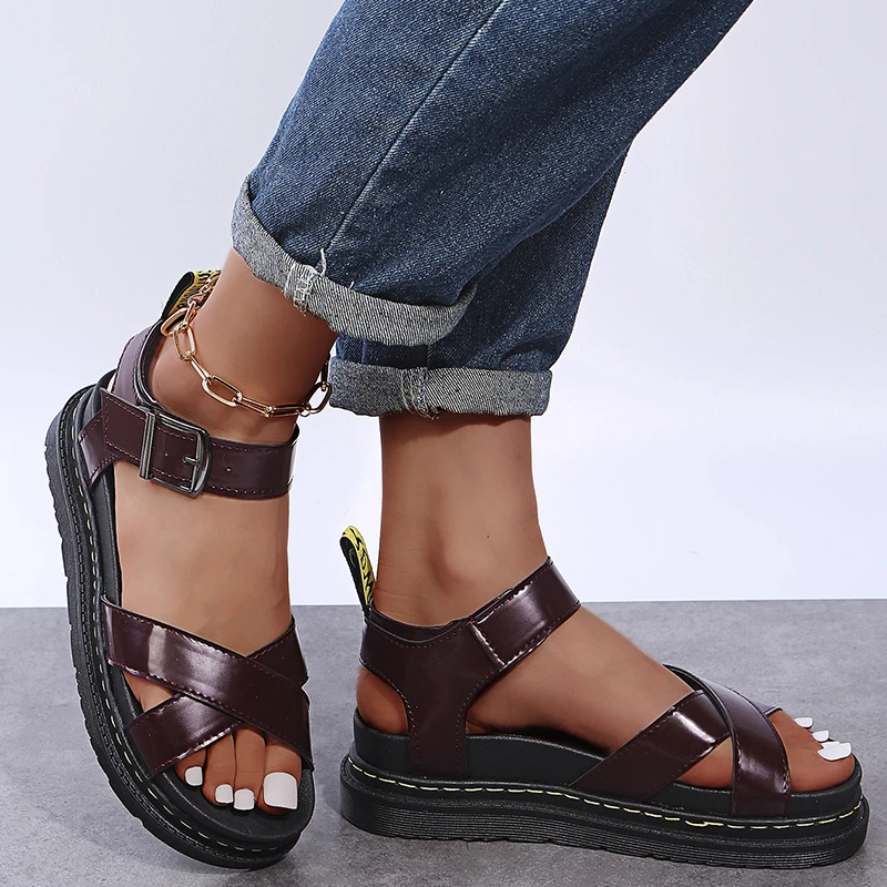 

2022 New Women's Gladiator Retro Sandals Women Outdoor Platform Sandals Fashion Breathable Retro Shoes Ladies Femmes Sandales