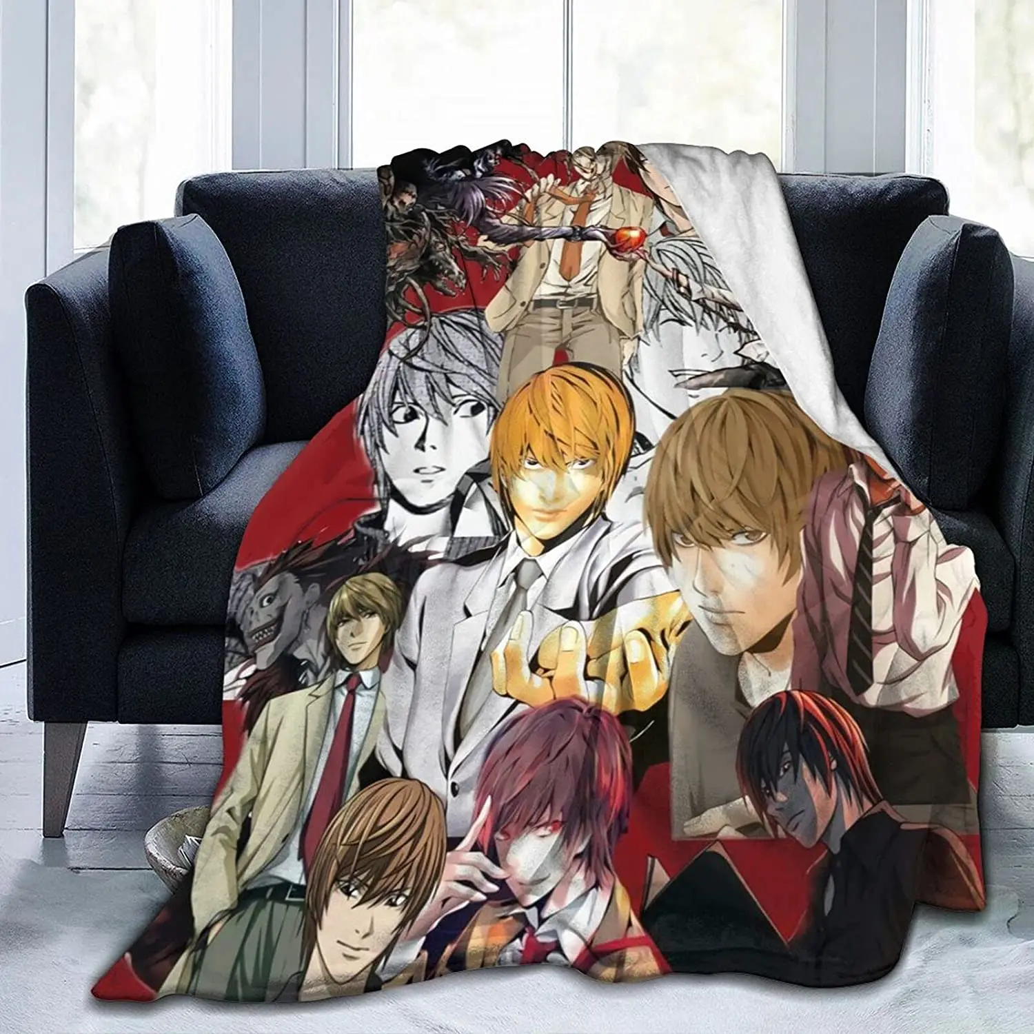 

Light Yagami Fluffy Soft and Comfortable Blanket, Anime Warm Embrace of Sympathy