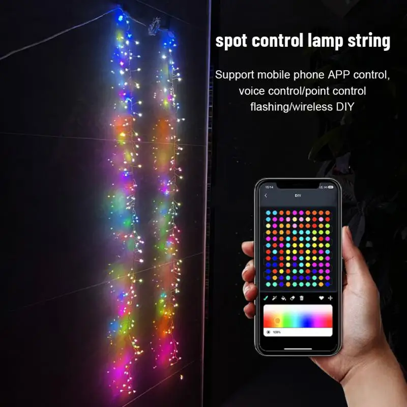 

Rgb Remote Control Light Waterproof App Remote Control Firecracker Wreath Lamp Rgb Firecracker String Light Led Lamp