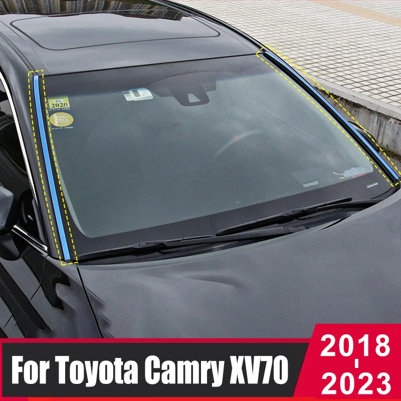 

Stainless Steel Front Window Trim Head Decoration Trim Car Sticker For Toyota Camry 70 XV70 2018-2020 2021 2022 2023 Accessories