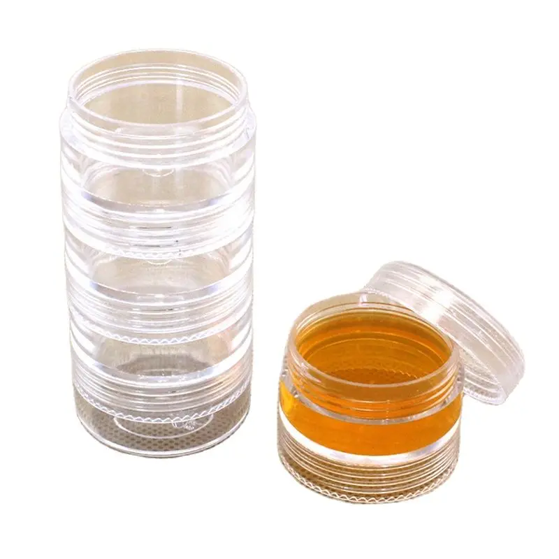 

5 in 1 Clear Plastic Bead Storage Containers Organizers Box Pot Jars with Screw Lids for Beads, Jewelry, Nail Art, Cosmetics