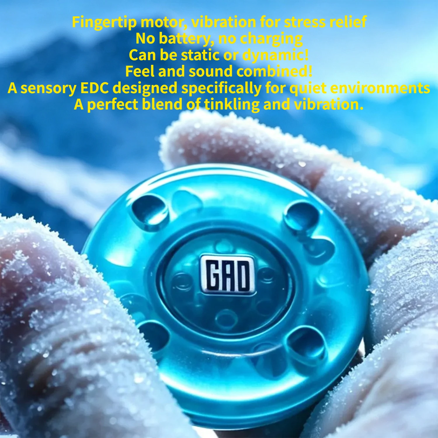 Фото GAO EDC Ice Blue Motor Frozen Новая улучшенная магнитная вибрационная сенсорная игрушка-антистресс в виде монеты №2