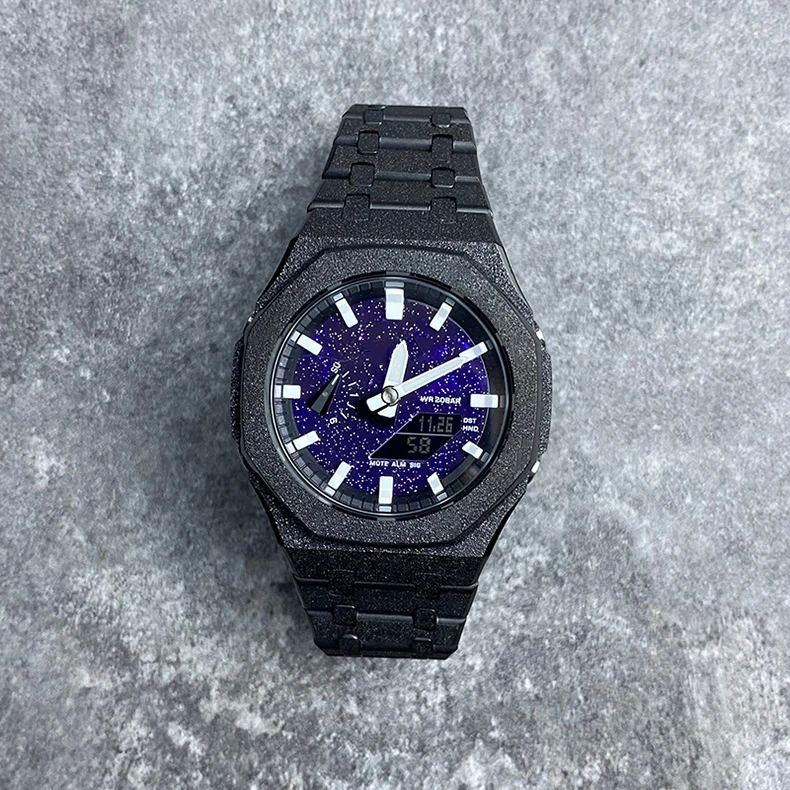 Модификация GA2100, металлический мужской комплект модов «сделай сам», для Casio G-SHOCK GA-2100 GA-2110, корпус из нержавеющей стали, ремешок для часов, замена CasiOak (art.: 3920cf8d41ed3) - 3920cf8d41ed3