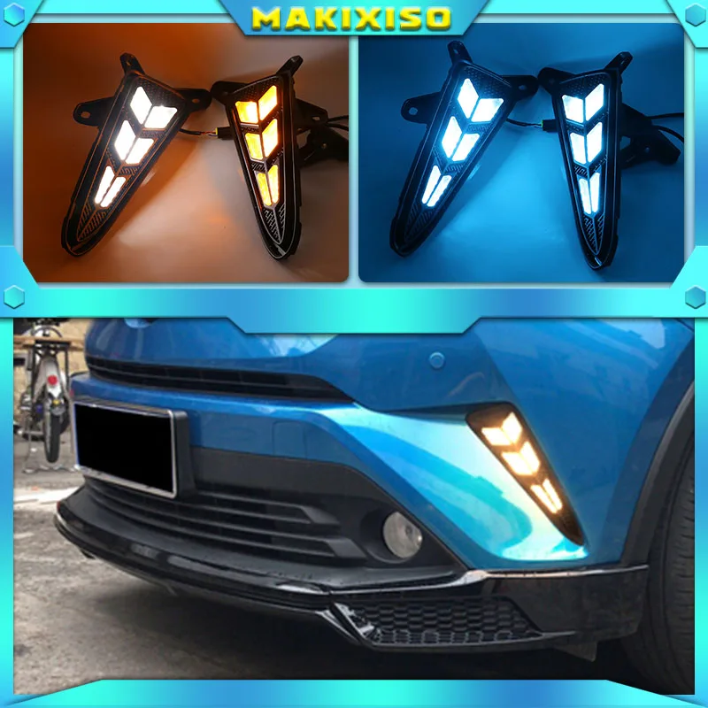 LED DRL для Toyota C-HR CHR 2016 2017 2018 2019 задний свет туманной фары бампера заднего хода фонарь тормозного света предупреждение на.