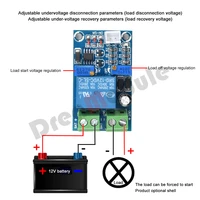 storage battery module 12v battery undervoltage recovery protection module adjustable lithium battery load protector board