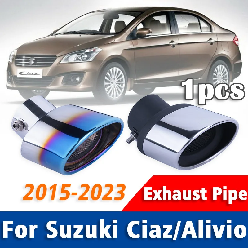 

1Pcs For Suzuki Ciaz Alivio 2015-2023 Stainless Steel Exhaust Pipe Muffler Tailpipe Muffler Tip Car Rear Tail Throat Accessories