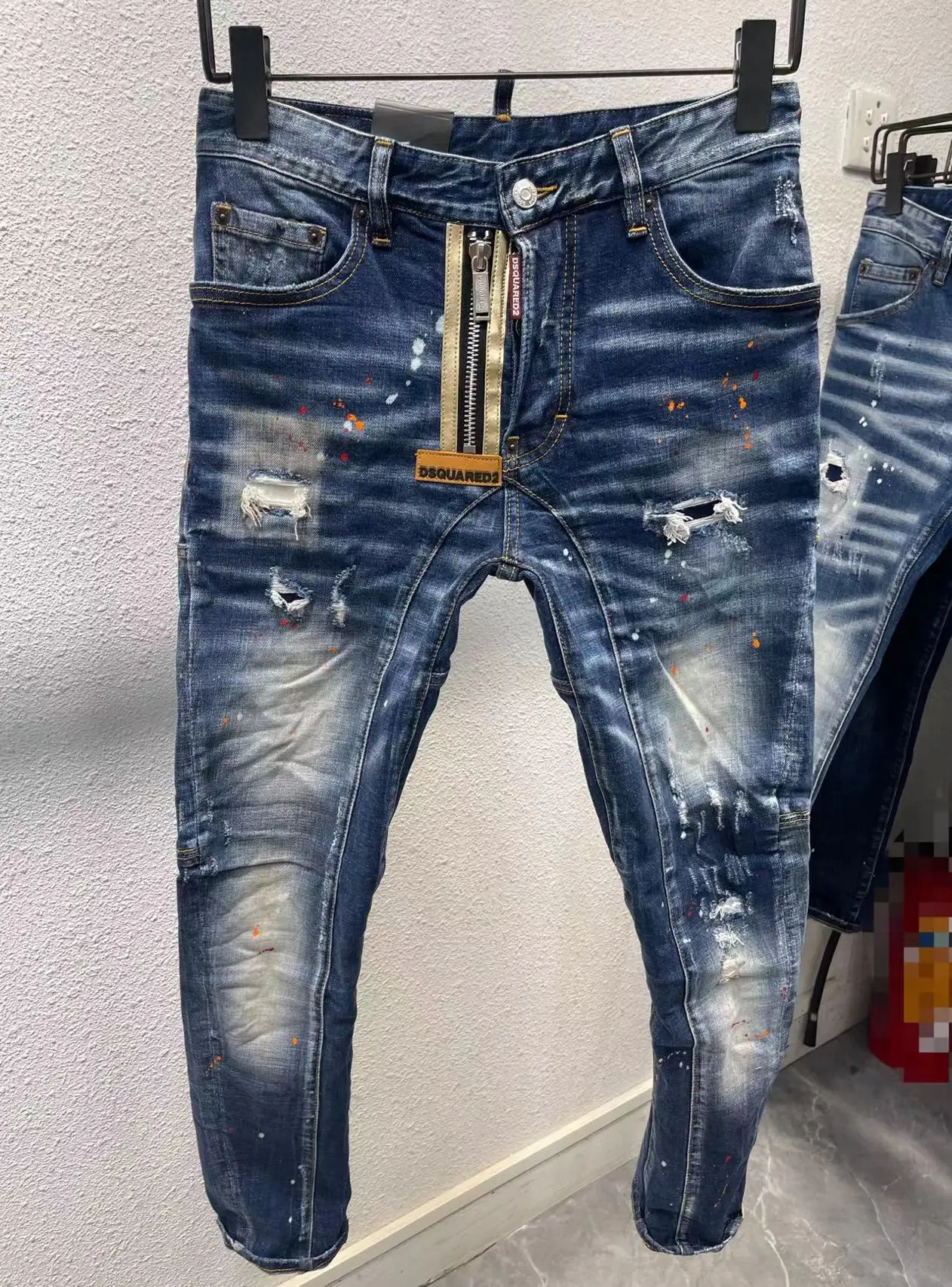 

Dsquared2 Brand Classic Mens Jeans Mens Fashion Casual Slim Ripped Elasticity D2 Denim Pants Street Hip Hop Punk Denim Trousers