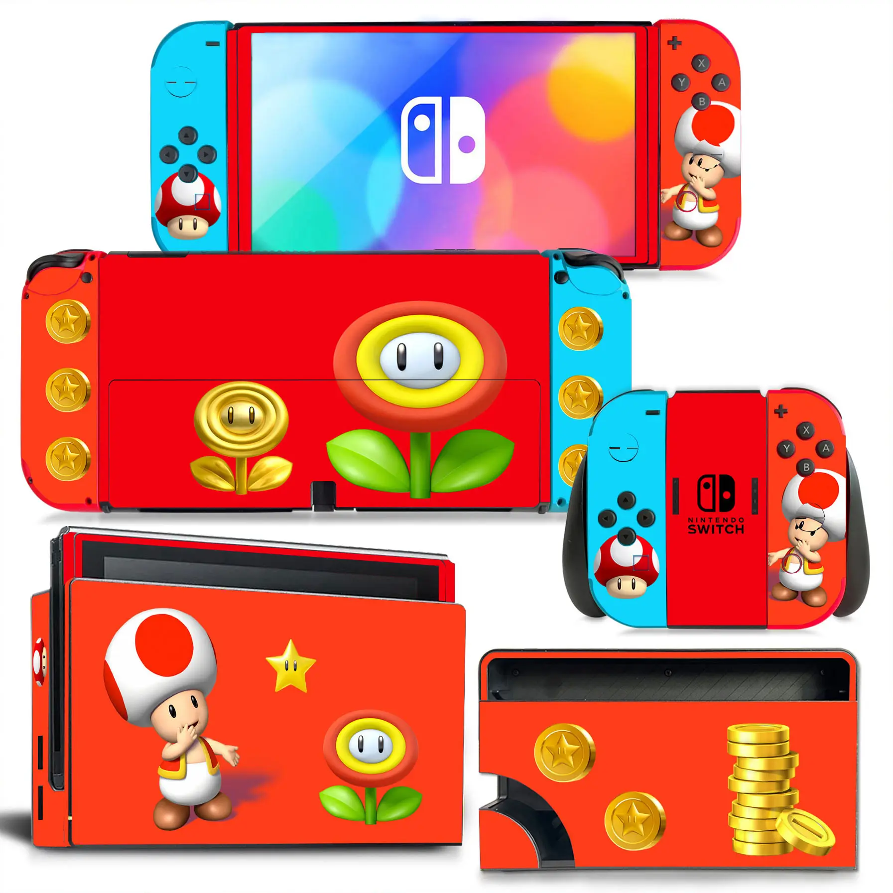 Супер Марио Брос Wario персиковая Обложка Наклейка для Nintendo переключатель OLED