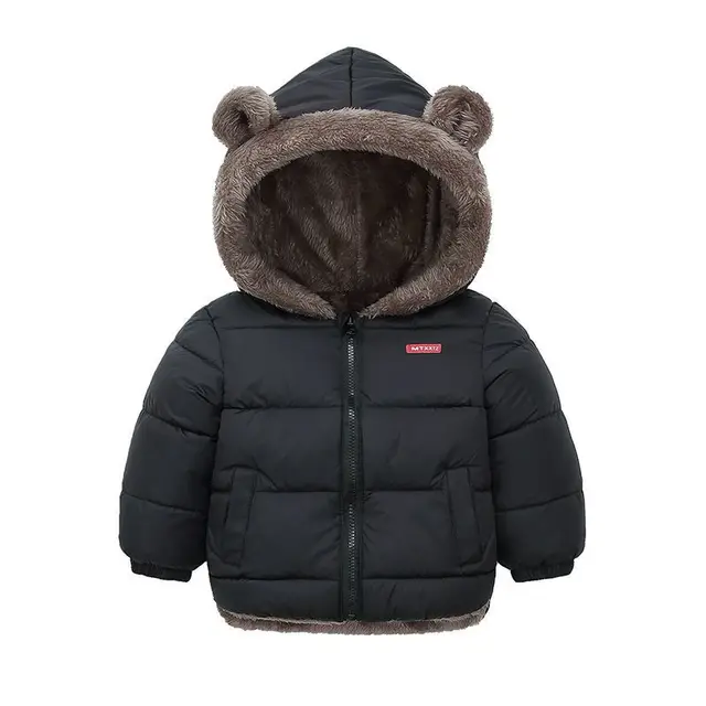 Kids Cotton Clothing Thickened Down Girls Jacket Baby Children Winter Warm Coat Zipper Hooded Costume Boys Outwear 2