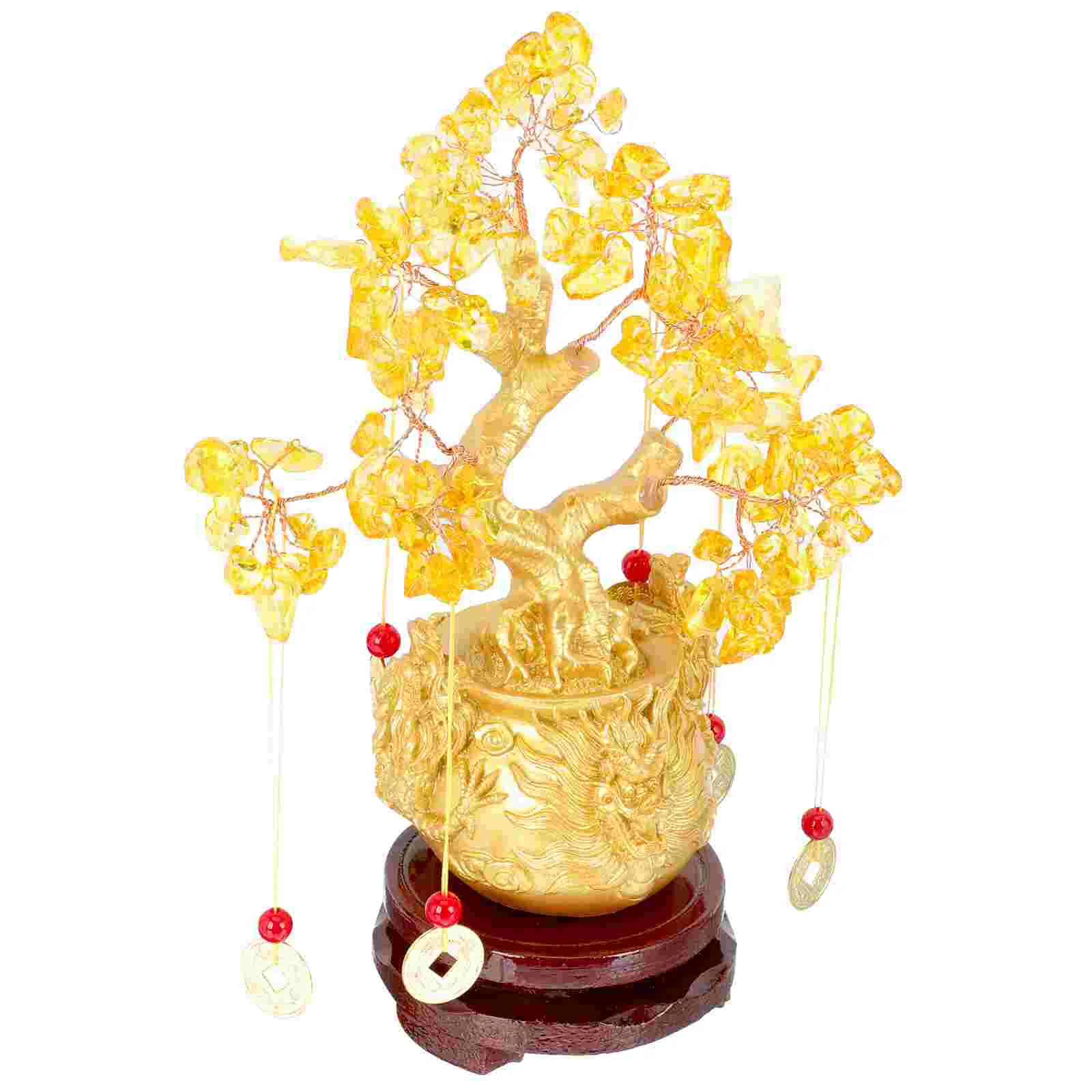 

5pcs Chinese Money Tree Fortune Tree Bonsai Style Decoration Desktop Money Tree Adornment