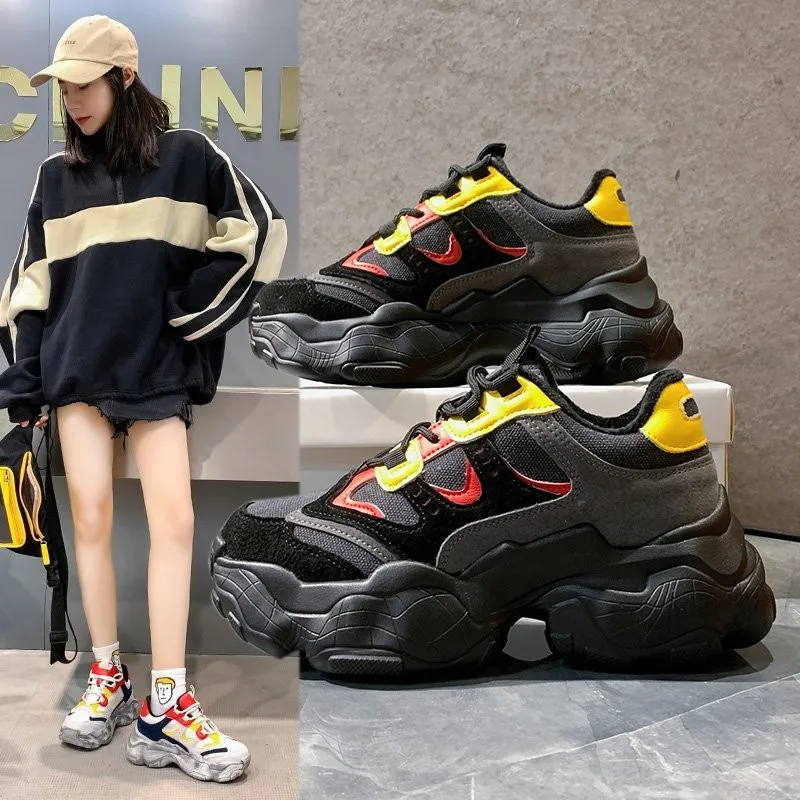 

Winter 2020 Korean version of all-match plus velvet super fire sneakers women