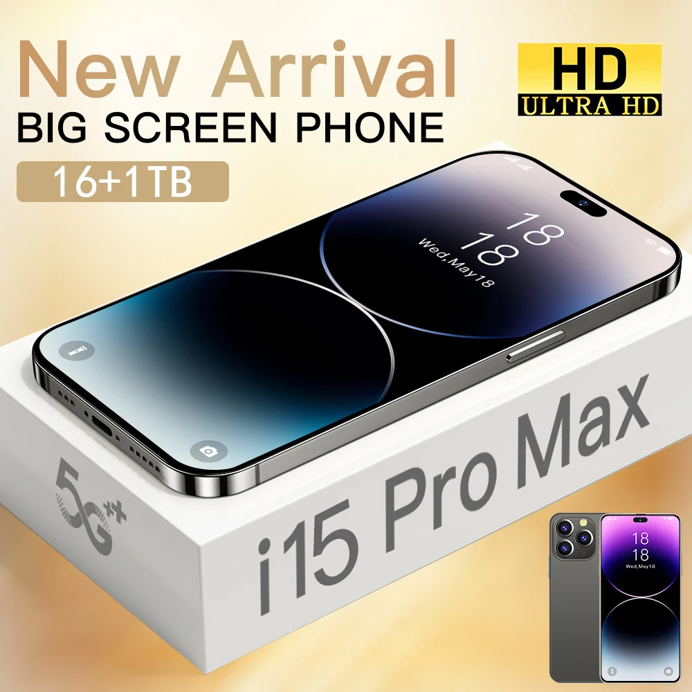 

i15 Pro Max Smartphone 6.7 inch Full Screen 4G 5G Cell Phone 7800mAh Mobile Phones Global Version