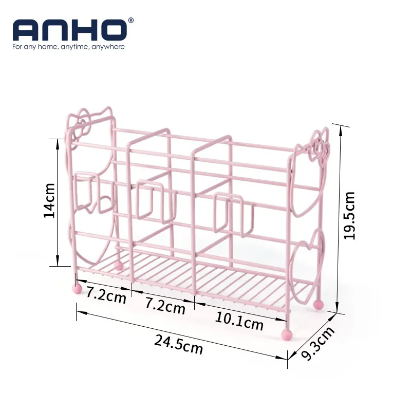 

Розовый стеллаж для хранения бигудей и фена Melody