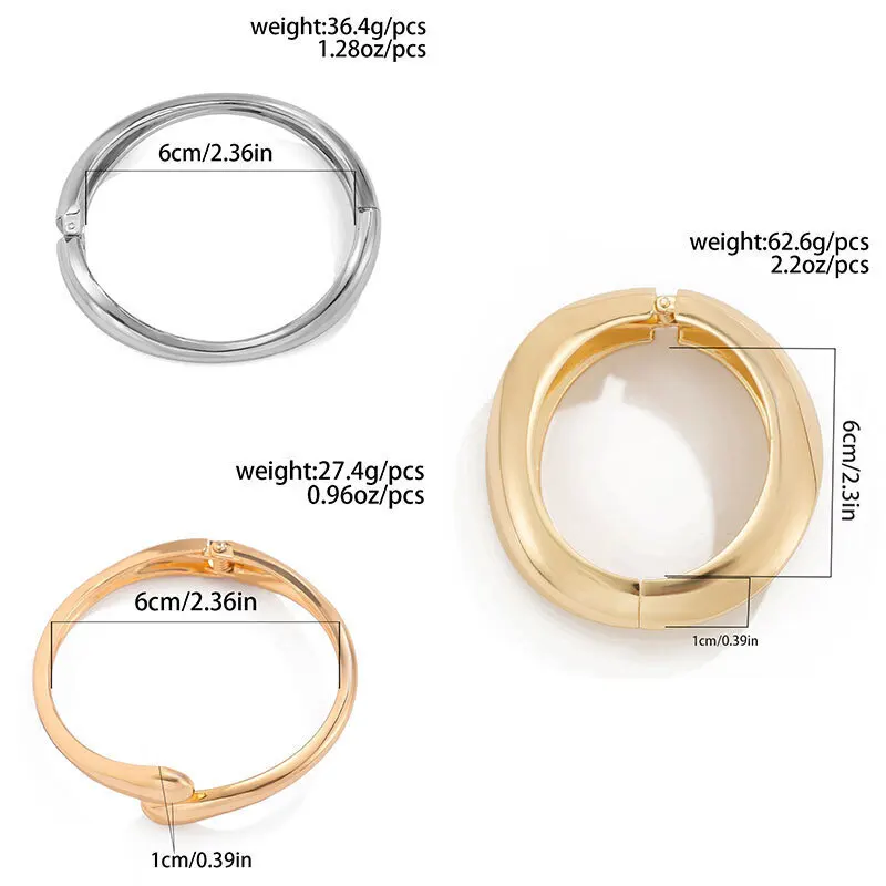 SHIXIN 3 стиля винтажные металлические Открытый весенние браслеты с геометрическим