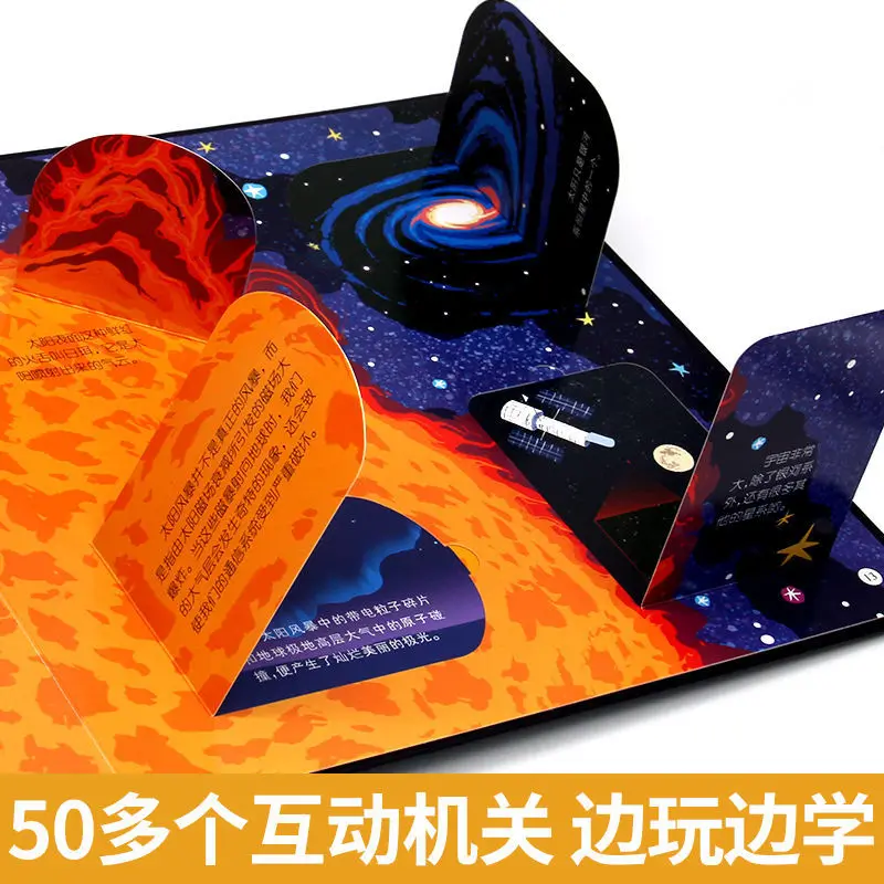 Фото 【Brand Review4170.7Ten Thousand+Strip】Космическая всплывающая книга Discovery Series3d3D Flip Book Дошкольное образование Просвещение S №3