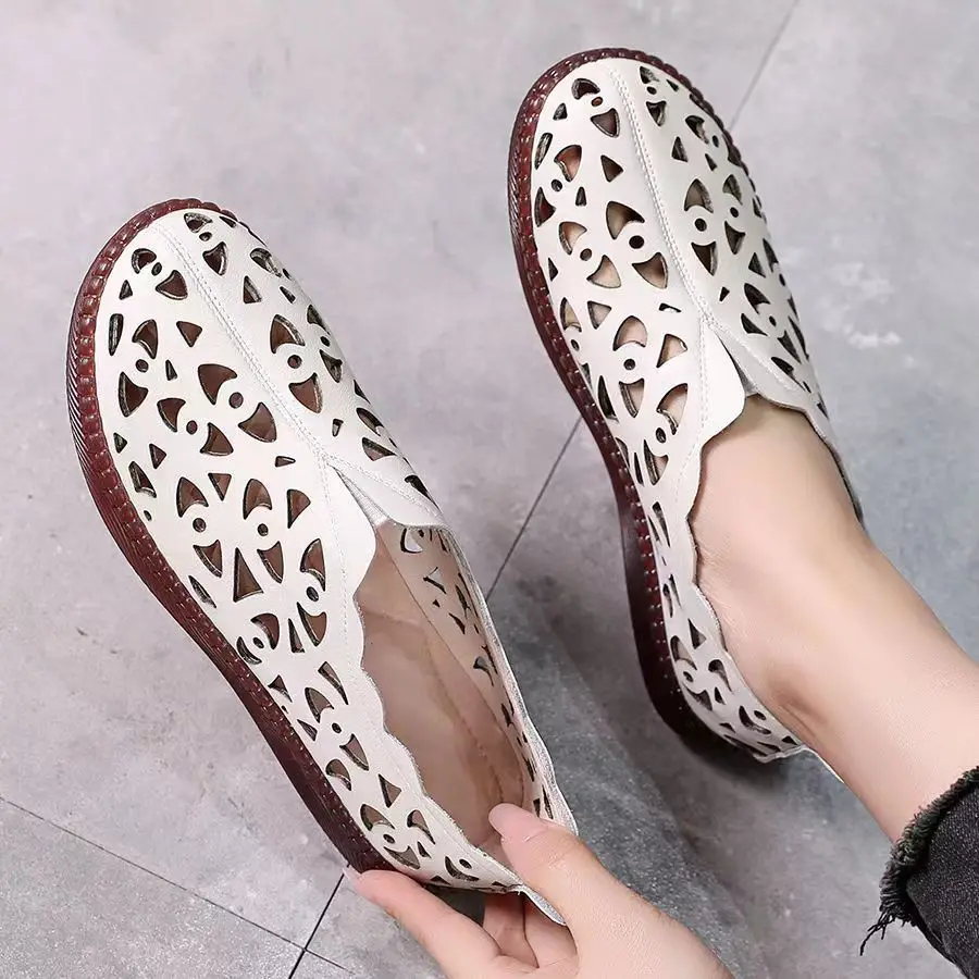 

Summer Shoes Ladies Casual Female Sneakers Round Toe Dress Flats Women 2022 Grandma New Solid Leisure Spring Synthetic Rubber La