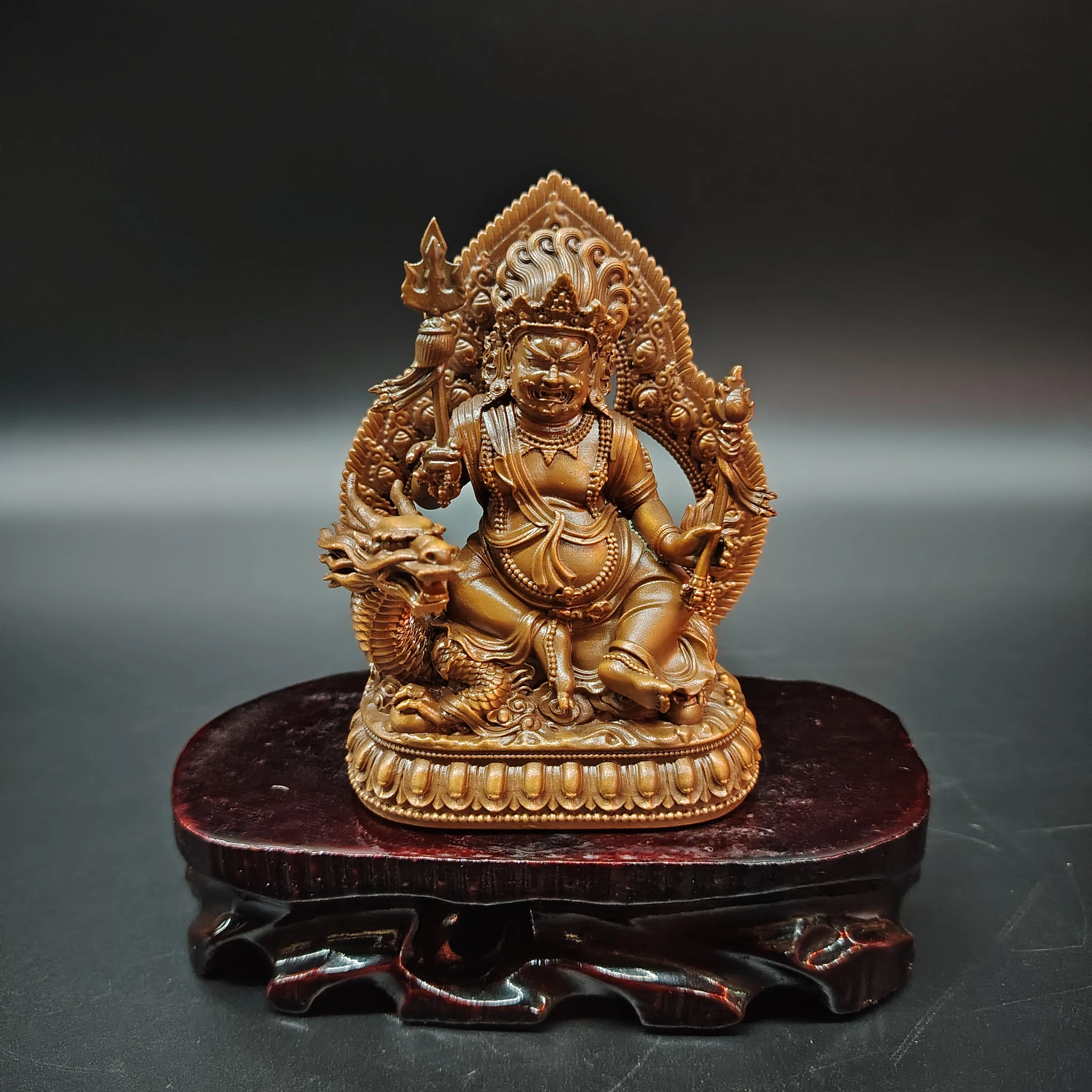 Медная тибетская статуя Будды белый Бог богатства 10 5 см Тантра домашнее