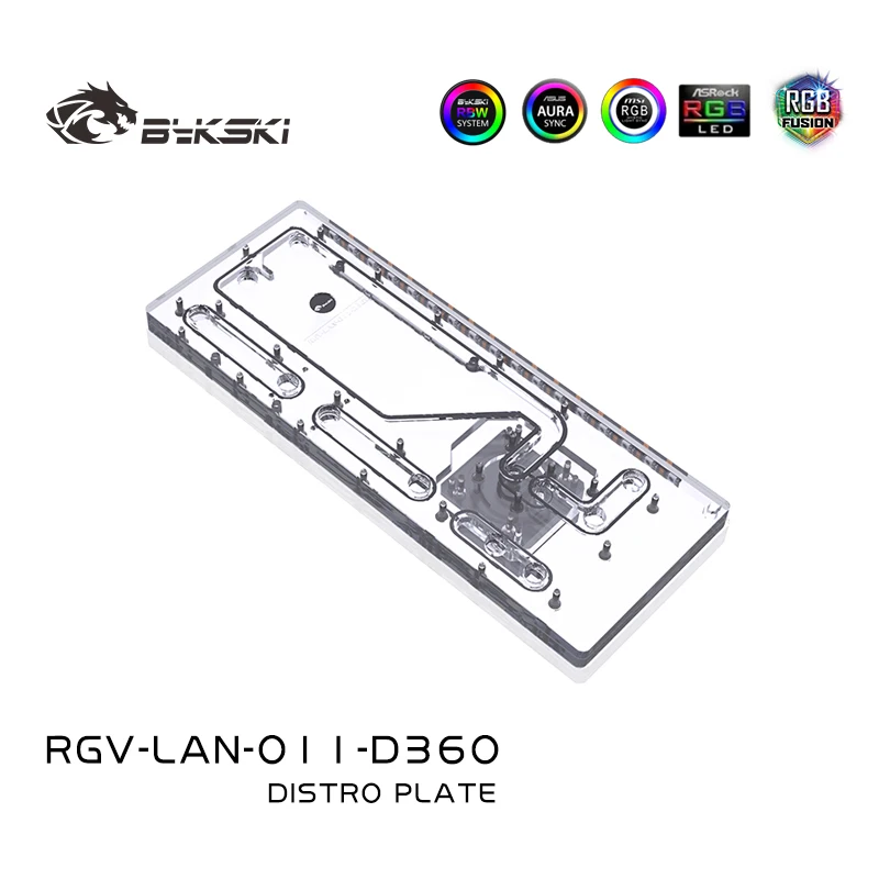 Фото Акриловая панель BYKSKI Distro Plate (Waterway Board) для корпуса LIAN LI O11 Dynamic Combo, совместима с DDC-помпой RGV-LAN-O11-D360 №2