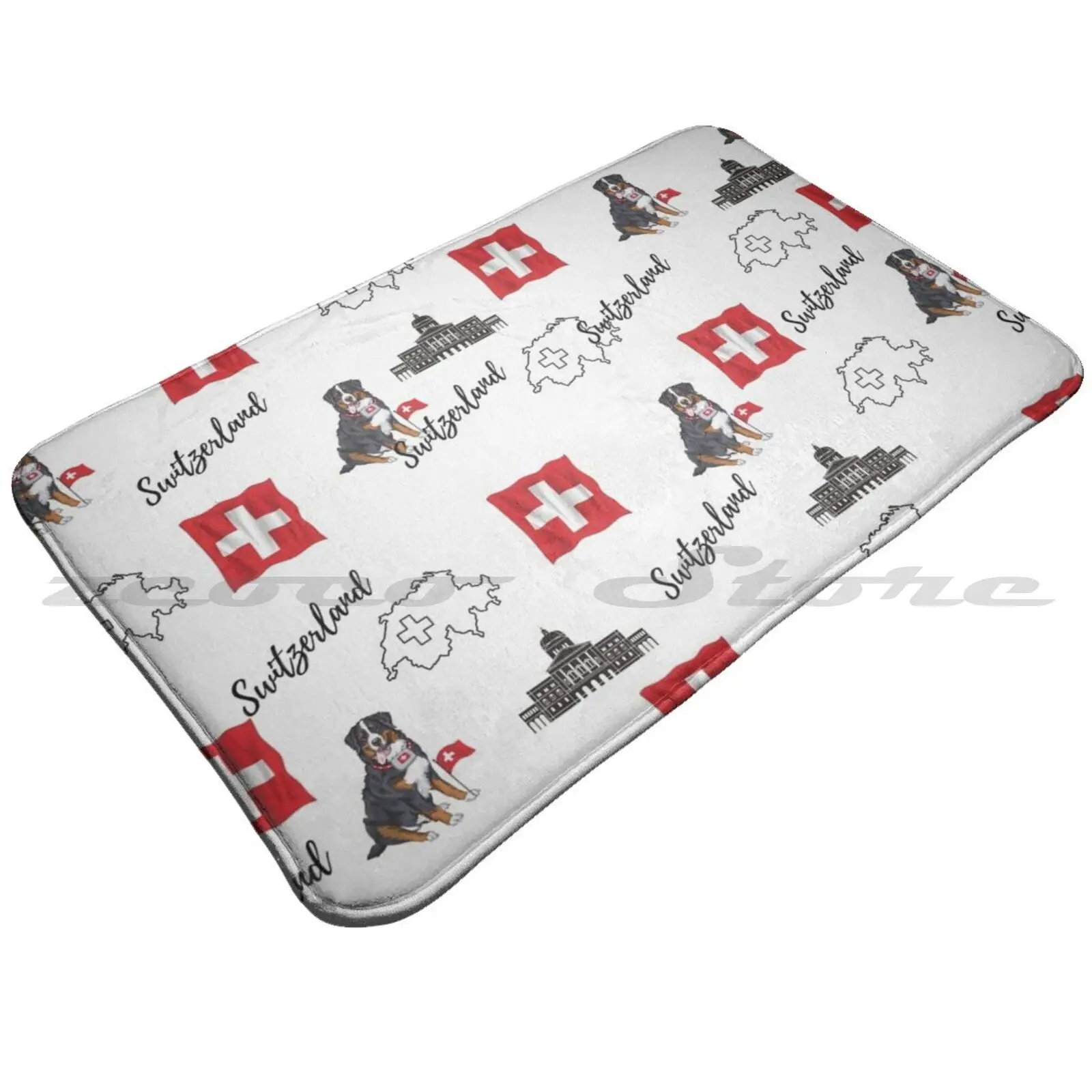 Швейцарский флаг дизайнерский коврик для бернских пород и собак нескользящий