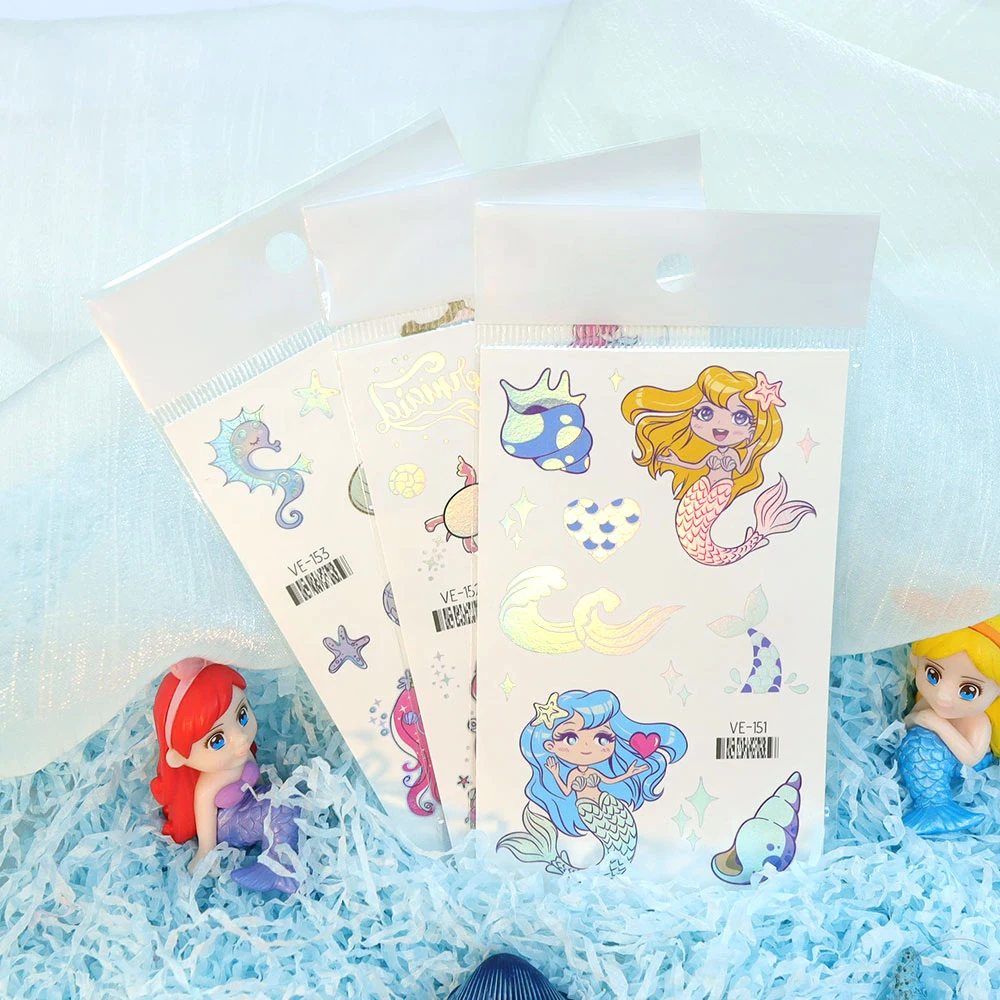 VeeCharm — временная татуировка Русалка с голографическим изменением цвета яркая