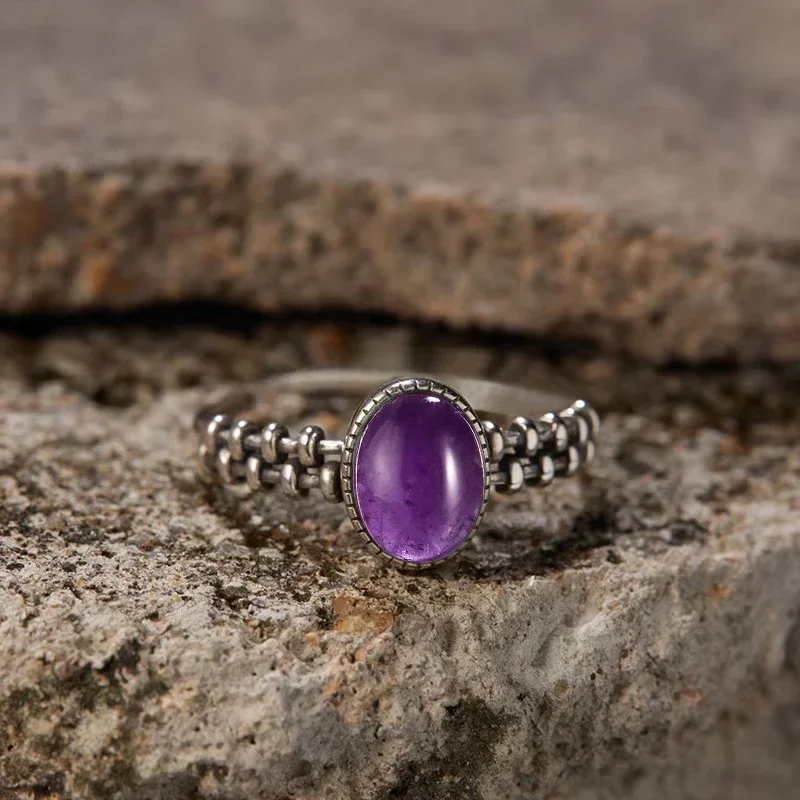 Новое кольцо из стерлингового серебра S925 натуральный черный оникс винтажное