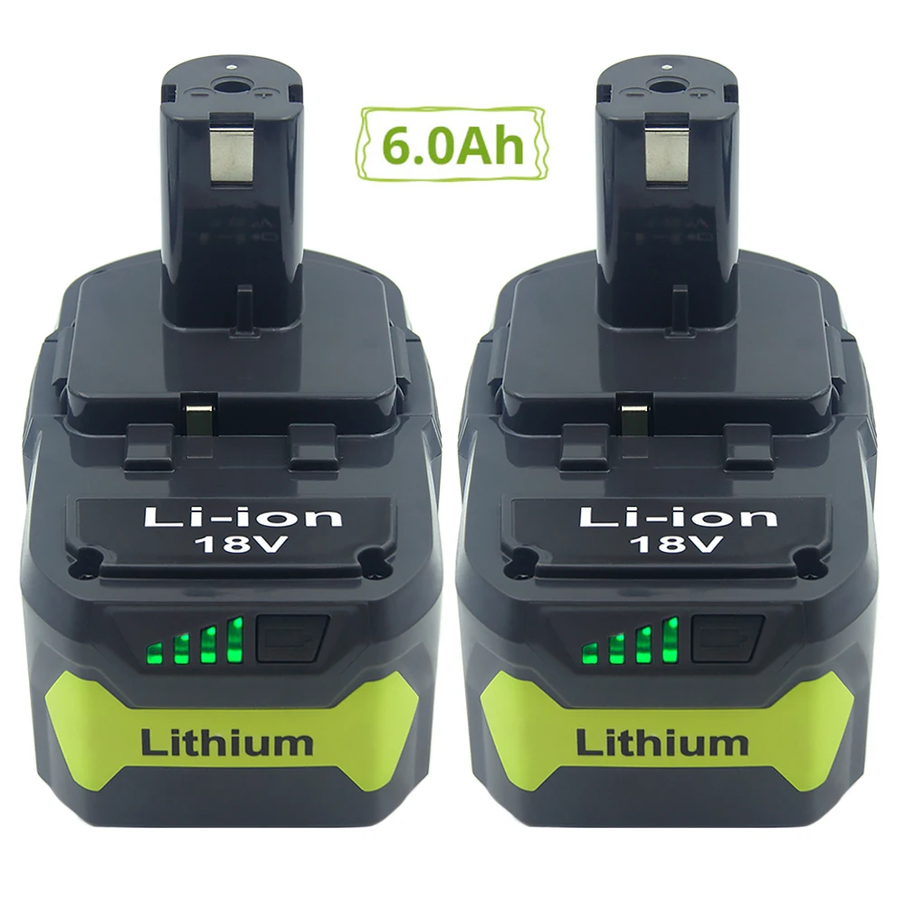 2 упаковки 6000 мАч 18 в сменная батарея для Ryobi литиевая P102 P103 P105 P107 P108 P109 ONE +