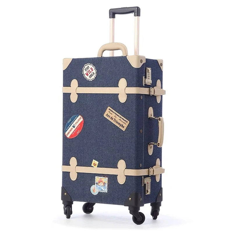 Sets,20"24"26"inch Women Retro Trolley Suitcase Borading