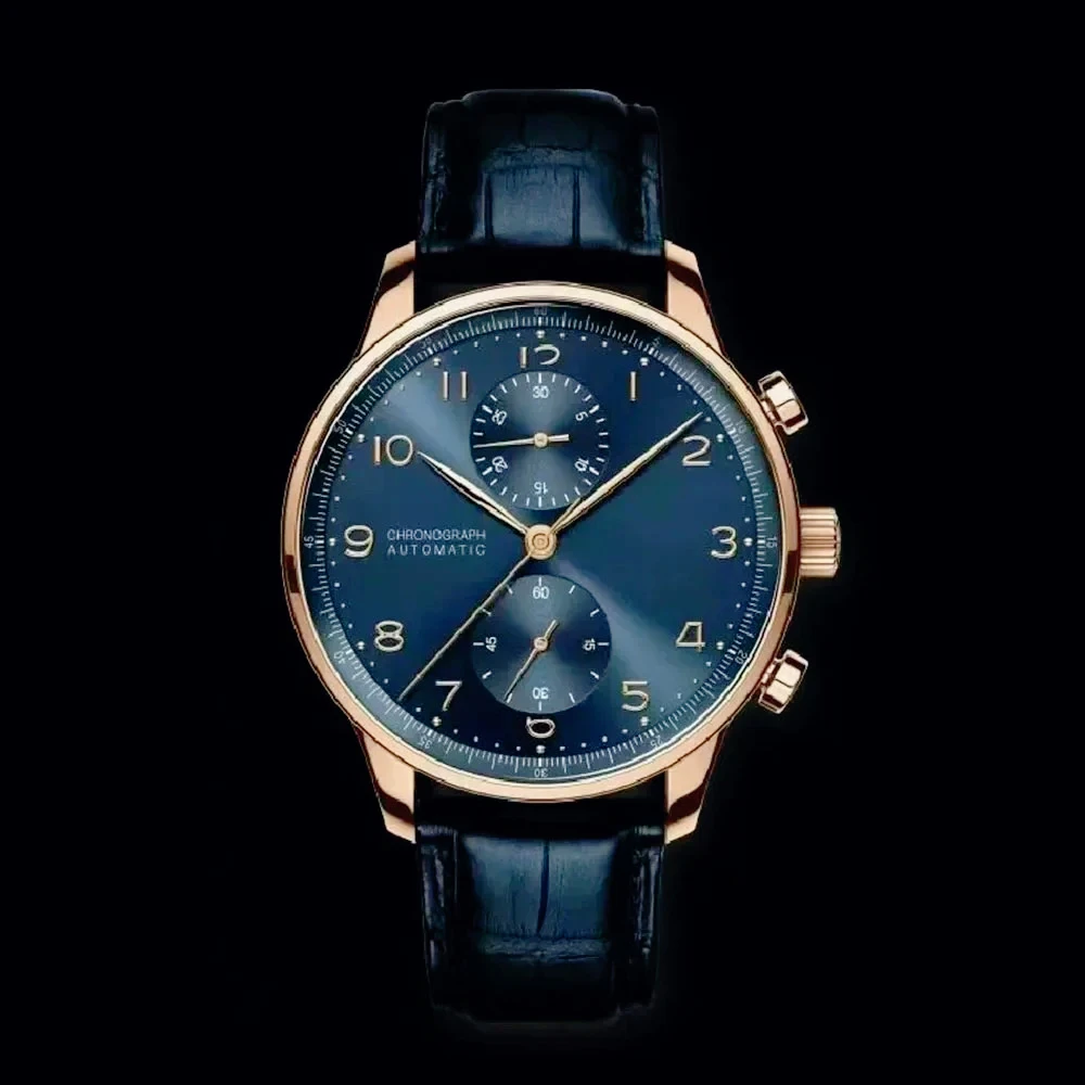 Фото Серия часов Grape Chronograph: роскошные полностью автоматические механические часы с корпусом из цельной нержавеющей стали, элегантный аксессуар для повседневного ношения. №3