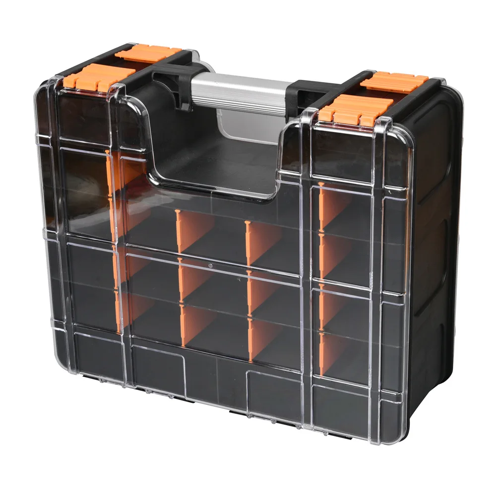 

Suitcase Tool Box Plastic Screws Organizer Electronic Component Storage Case Classification Household Double Door Toolbox