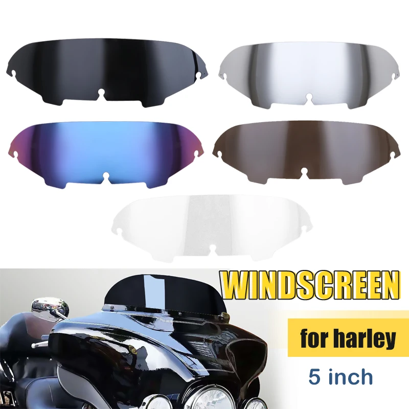 

5" Windscreen Motorcycle Windshield Deflector Wind Fairing Moto Case For Harley Electra Street Glide FLHX Touring CVO 1996-2013