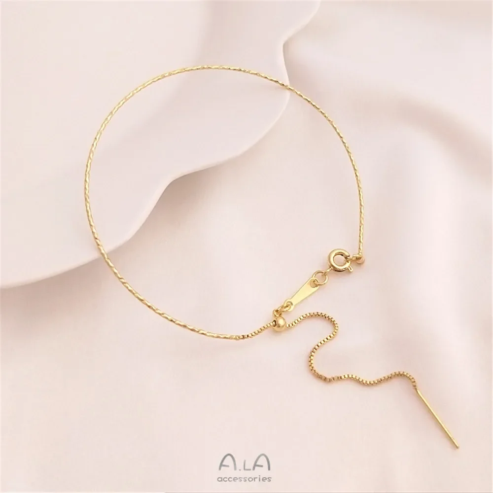 Универсальный браслет из бисера с покрытием 14-каратного золота регулируемый