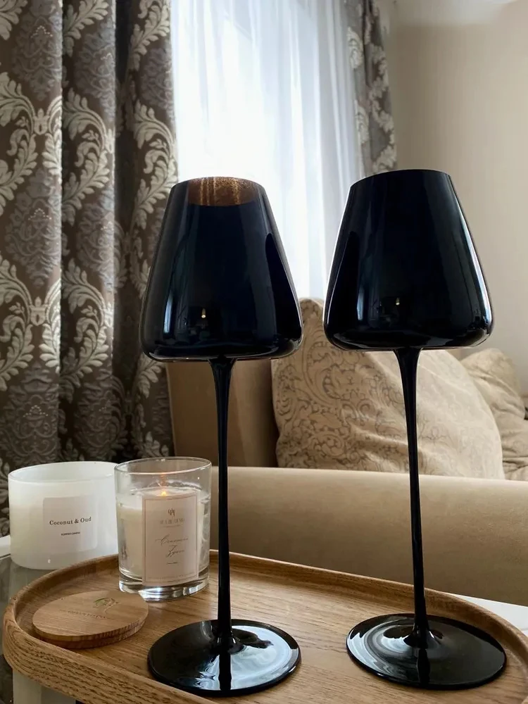 Скандинавский черный кубок фарфоровый хрустальный бокал для красного вина чашка