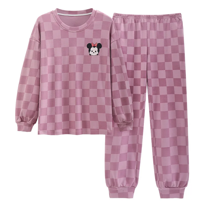 Женская пижама из искусственного хлопка с длинным рукавом