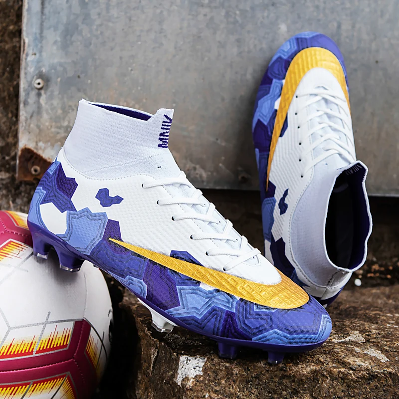 High Ankle Man's Soccer Shoes Long Spikes Sneakers Breathable Football Boots Women Futsal Football Shoes Outdoor Cleats For Men