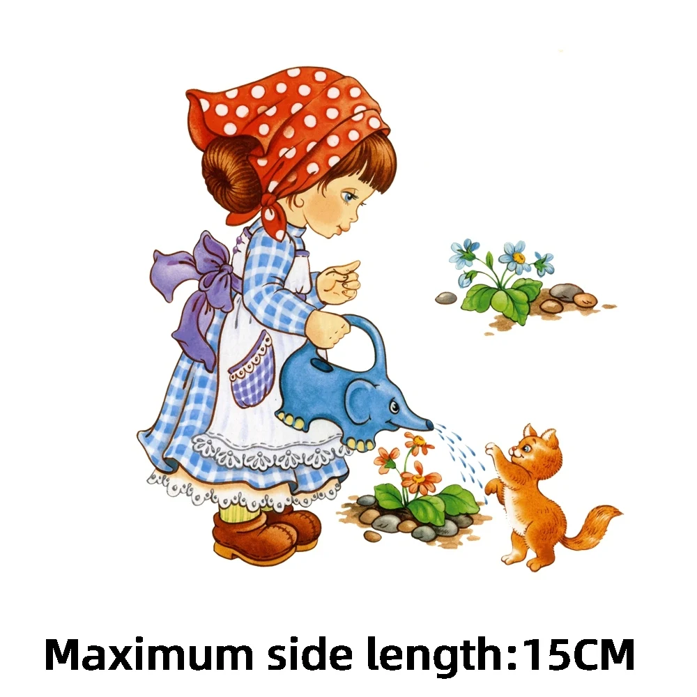 15 см Детские американские наклейки с термопереносом утюгом для девочек и