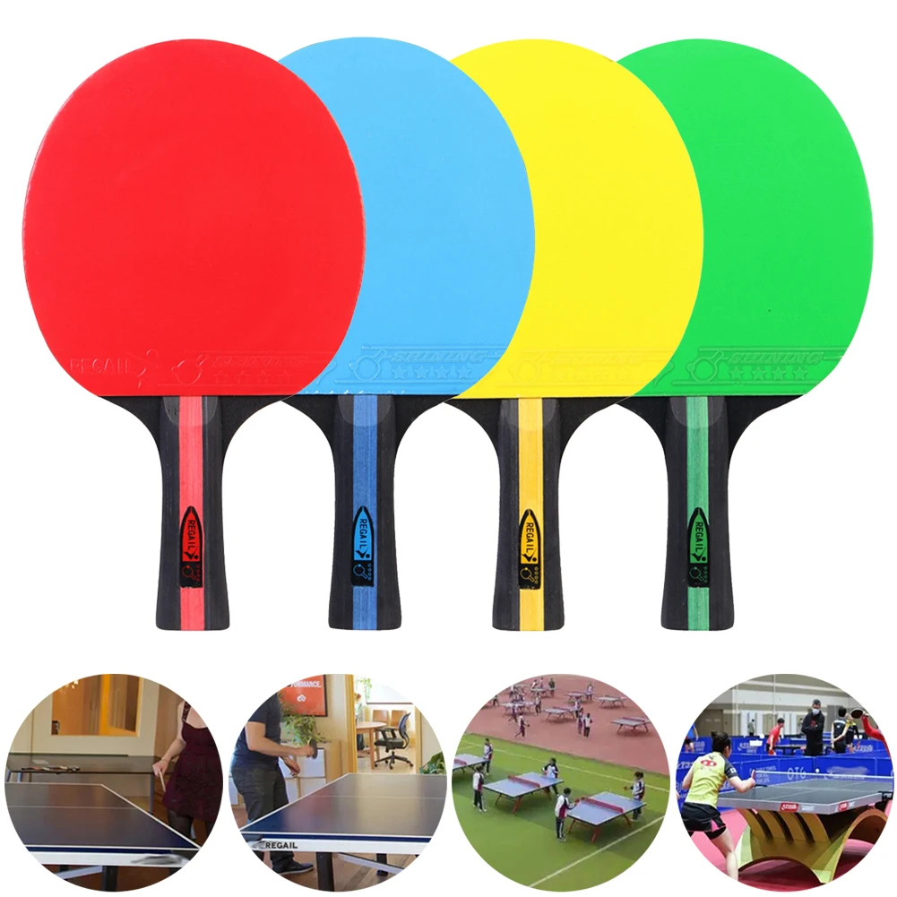 Strong Spin Table Tennis Racket  7 Ply Wood Ping Pong Bat Paddle Ping Pong Racket Bat Long Handle Ping Pong Racket