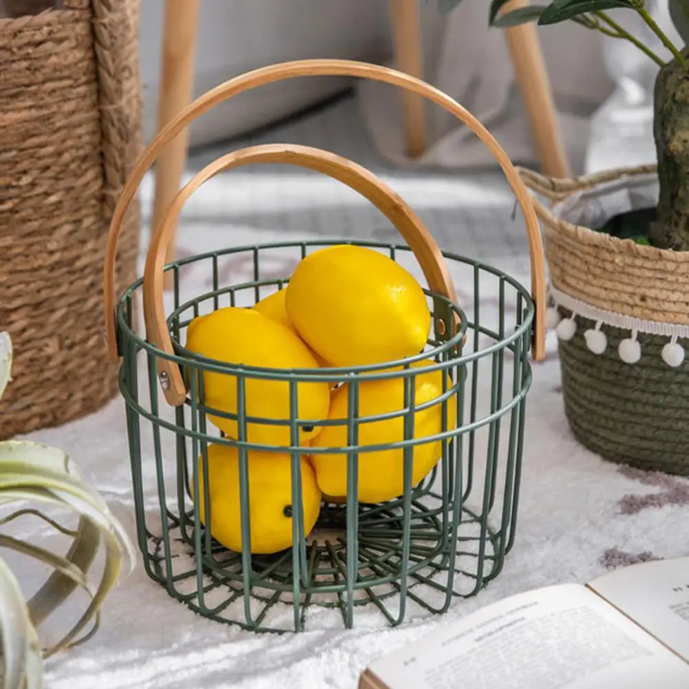 

Sturdy Construction Multifunctional Lightweight Fruit Basket Large Capacity Fruit Egg Wrought Iron Basket Kitchen Supplies