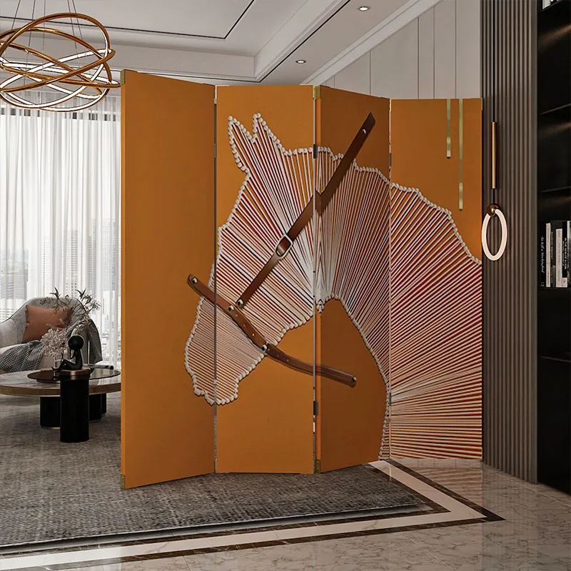 

Screen partition modern minimalist folding mobile living room to block office light luxury partition decoration background wall