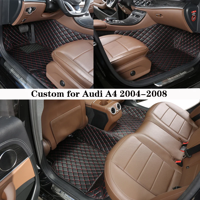Car Floor Mat For Audi A4 B8 2004 2005 2006 2007 2008 Rugs Panel Protective Pad Premium Custom Foot Carpet Accessories
