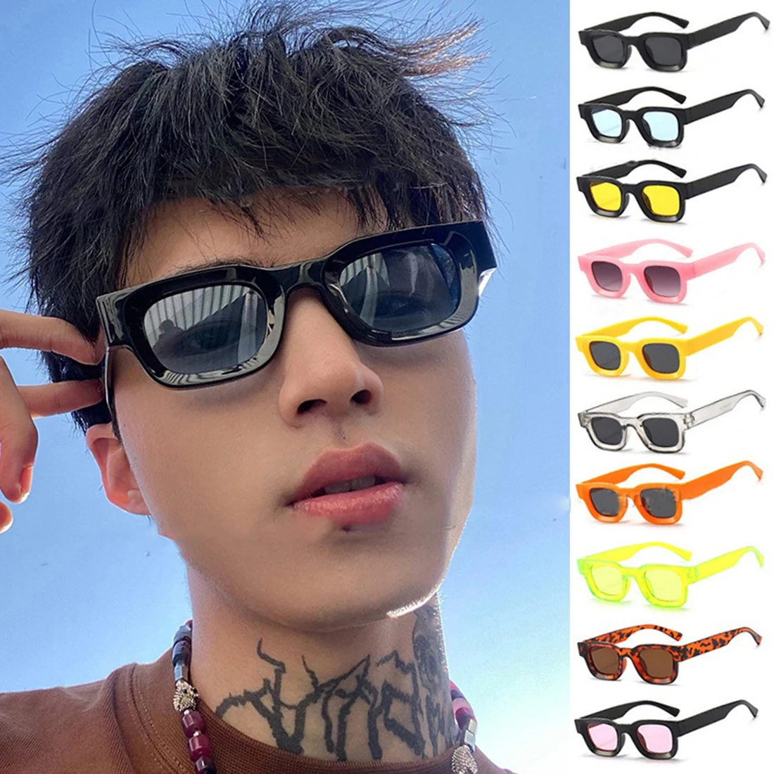 

New Summer Vintage Small Rectangle Sunglasses Men Women Punk Fashion Retro Square Sun Glasses Eyewear Sun UV400 Shades