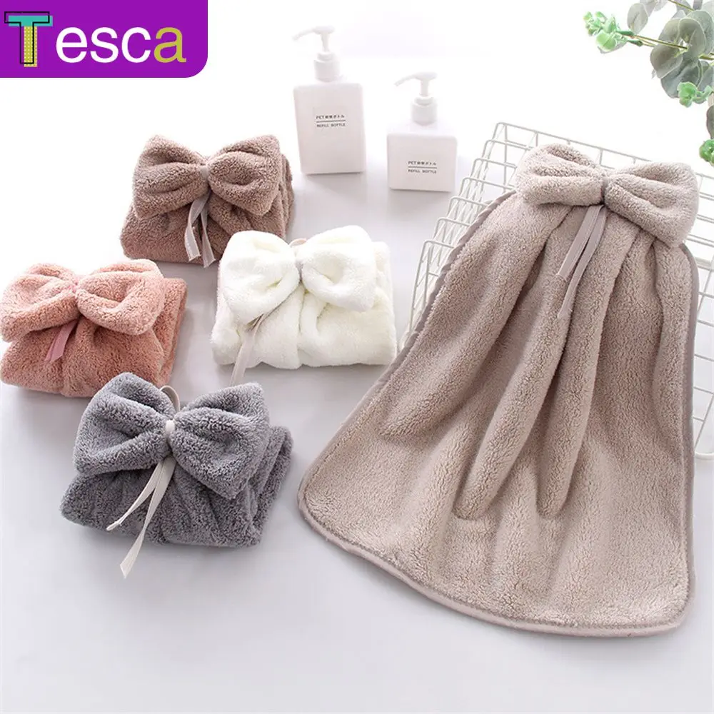 

Children Hand Towel Can Hang Multi-function Hanging Towel Solid Color Lazy Rag Kitchen Supplies Cartoon Bathroom Towel Absorbent