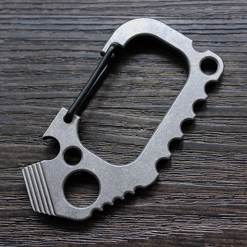 

Titanium Alloy EDC Defense keychain fast buckle crowbar opener tool Carabiners Buckles Accessories Outdoor Camping Equipment
