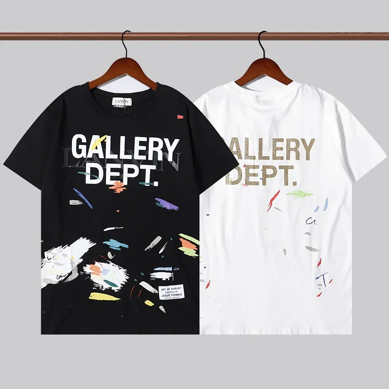 

New Retro Old Idol GALLERY DEPT Printed Loose Round Neck Short-sleeved T-shirt Men And Women With The Same Paragraph Bottoming