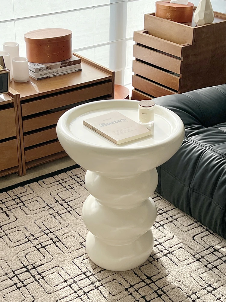 

Nordic Furniture Round Coffee Table Fiberglass Mobile Living Room TV Cabinet Sofa Side center tables Design Bedroom Small Table