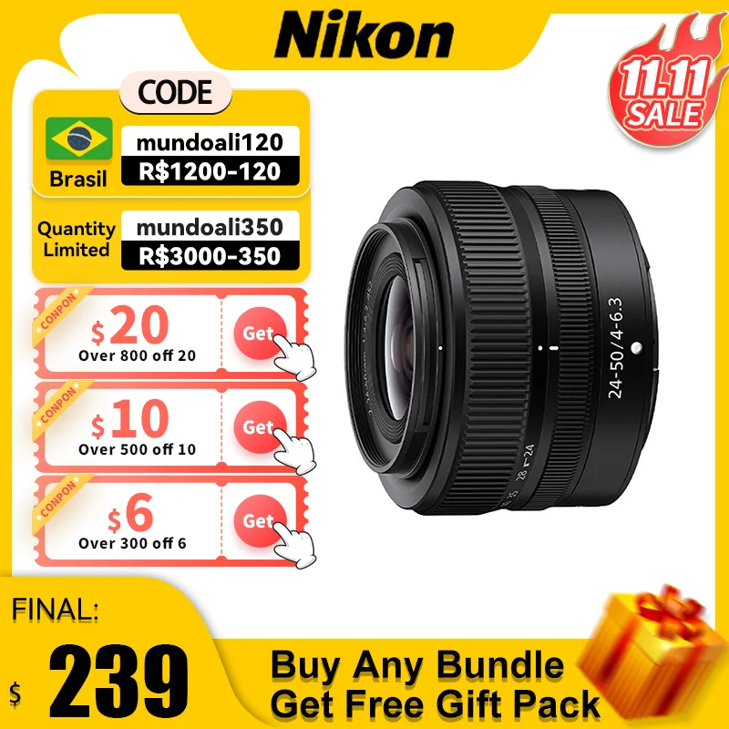 

Nikon Z 24-50 мм F/4 Портативный стандартный зум-объектив с хорошей передачей для Z5 6 6II 7 7II Профессиональная фотография Nikkor