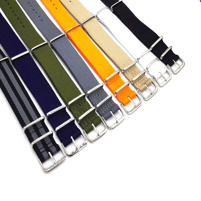 

High Quality Watch Nylon Strap18mm 20mm 22mm Stainless Steel Buckle Whole Watchband Sport Watch Strap Replace Bracelet