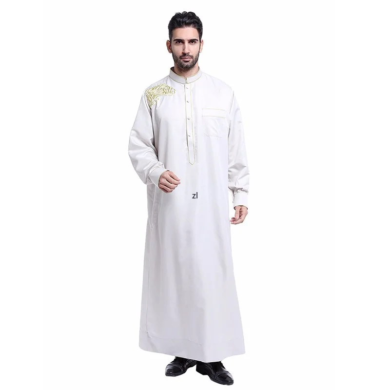 Jubba Thobe for man Muslim Clothing Adult Dubai Kaftan Embroidery Arab Dubai Indian Middle East Islamic Man Robes Plus Size 3XL