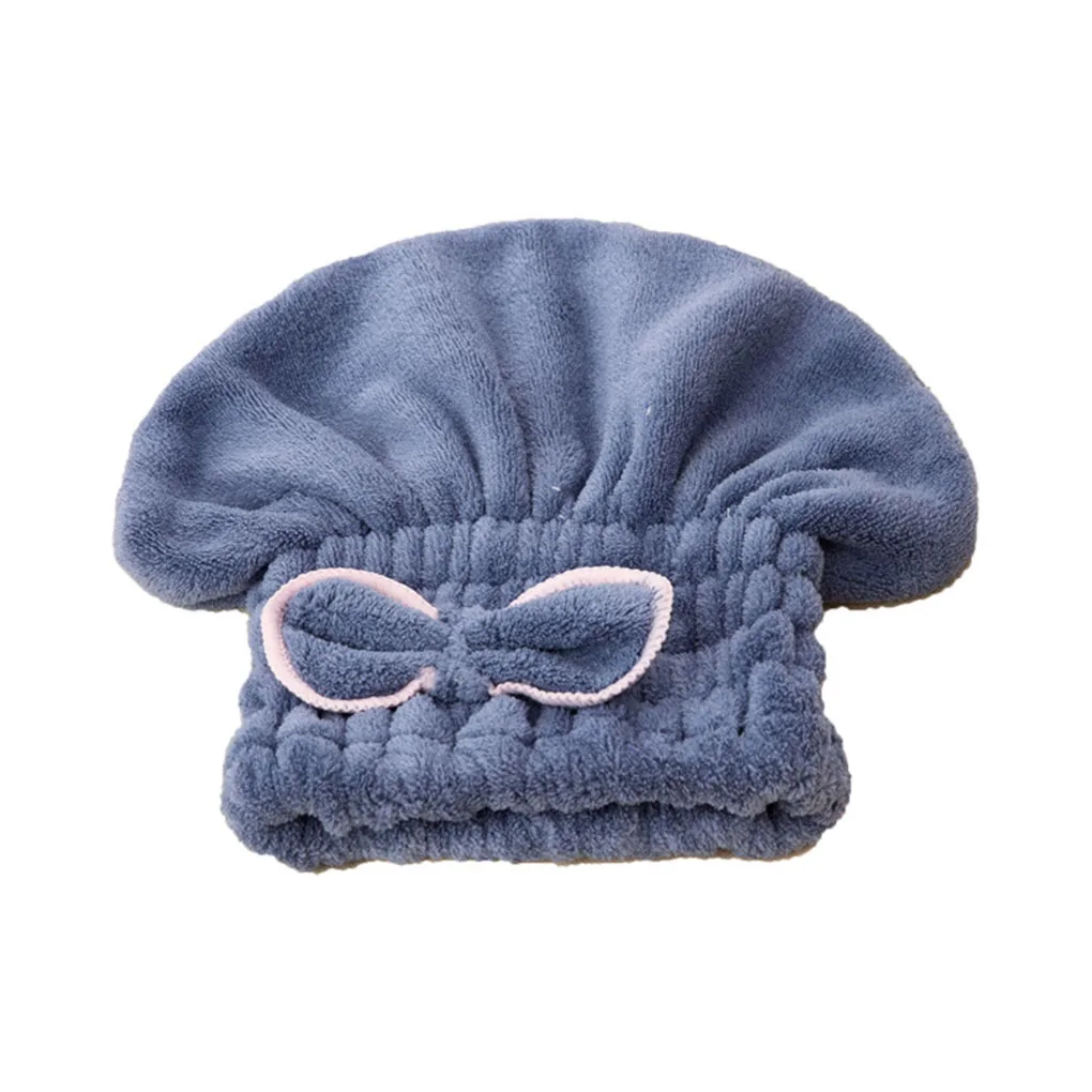 

Microfiber Hair Drying Towel Wrap With Bow-Knot Shower Cap Hair Turban Hair Wrap Cap Applies To All Length And Dry Hair Quickly