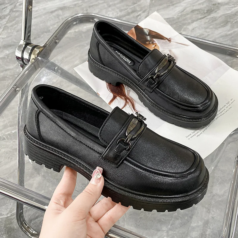 Лоферы женские из микрофибры аминовая подошва кожаные в стиле ретро всесезонные